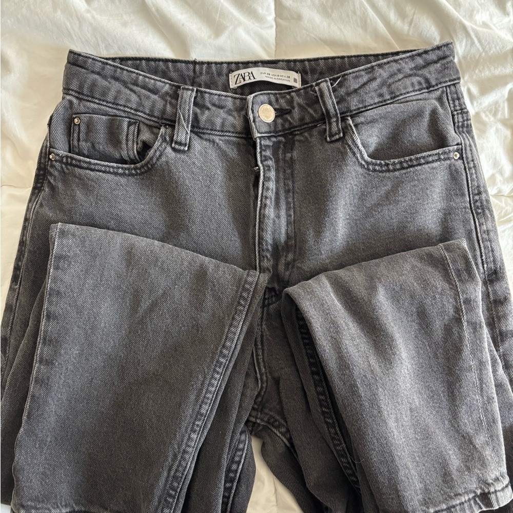 Zara Faded Black Denim Jeans